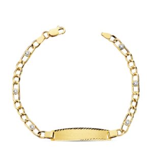 18K ESCLAVA HUECA CIRCONITAS 18.5 CM