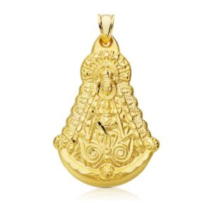 18K VIRGEN DEL ROCIO SILUETA 40X30 MM TALLADA