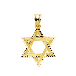 18K COLGANTE ESTRELLA DE DAVID 23X20 MM