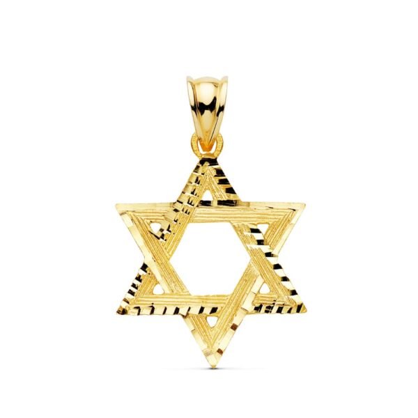 18K COLGANTE ESTRELLA DE DAVID 23X20 MM