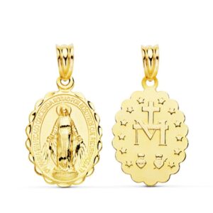 18K MEDALLA ESCAPULARIO VIRGEN DE LA MILAGROSA 23X14 MM 1.60 GR