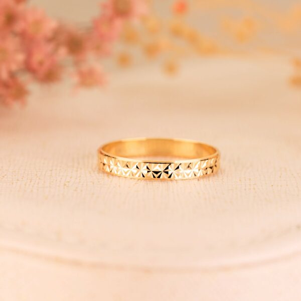 18K ALIANZA ORO AMARILLO DIAMANTADA. ANCHO: 3 MM - Imagen 3