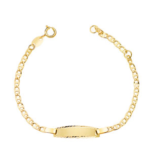 18K ESCLAVA ORO AMARILLO ANCLA 12,5   2 CM. CHAPA TALLADA 19X5 MM