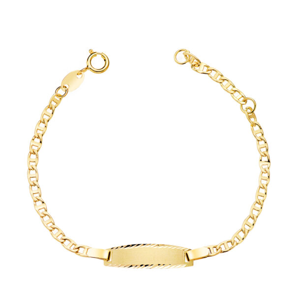 18K ESCLAVA ORO AMARILLO ANCLA 12,5   2 CM. CHAPA TALLADA 19X5 MM