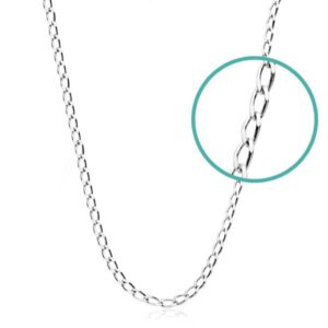 18K CADENA MACIZA ORO BLANCO BILBAO 1 MM 45 CM
