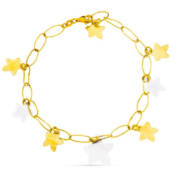 18K PULSERA BICOLOR ESTRELLAS. 3.50 GR