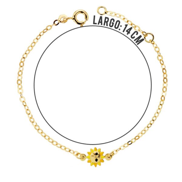 18K PULSERA NIÑA SOL ESMALTE 14.5CM - Imagen 2