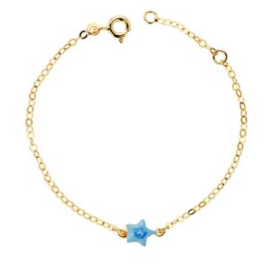 18K PULSERA BEBE ESTRELLA ESMAL.14CM