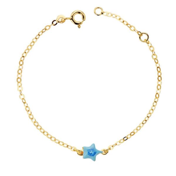 18K PULSERA BEBE ESTRELLA ESMAL.14CM