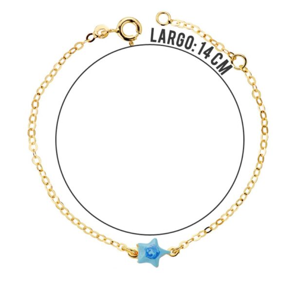 18K PULSERA BEBE ESTRELLA ESMAL.14CM - Imagen 2