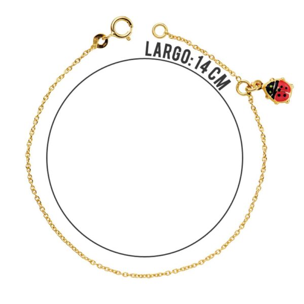 18K PULSERA NIÑA MARIQUITA ESMALTE 14CM - Imagen 2