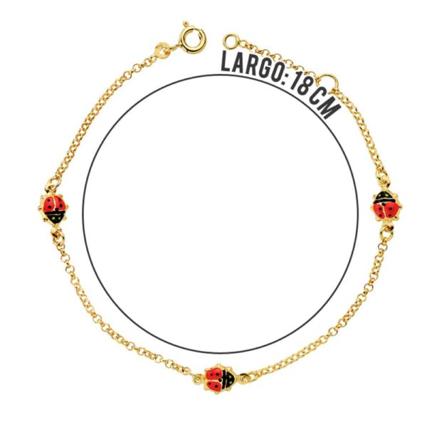 18K PULSERA MARIQUITAS ESMALTE 17.5CM - Imagen 2