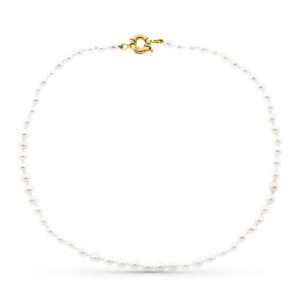 18K COLLAR PERLA CULTIVADA CIERRE ORO AMARILLO TIMON 40CM