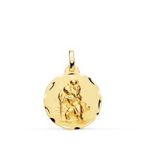 18K MEDALLA SAN CRISTOBAL 18 MM