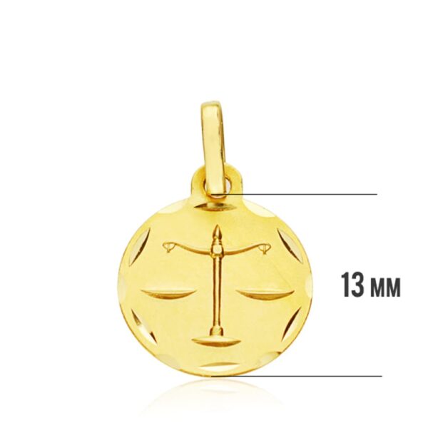 18K HOROSCOPO LIBRA 13 MM - Imagen 3
