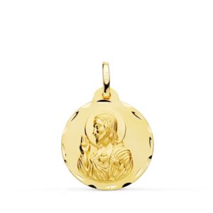 9K MEDALLA CORAZON DE JESUS 9K 20 MM
