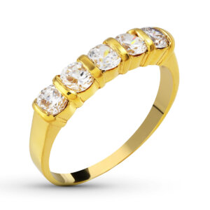 18K QUINTILLOA ORO AMARILLO MACIZO CIRCONITAS 4 MM. ANCHO 4MM