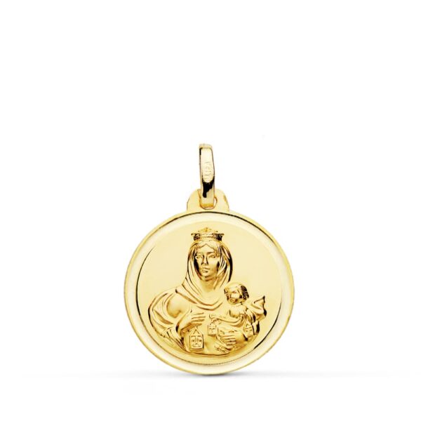 18K MEDALLA VIRGEN DEL CARMEN BISEL 18 MM
