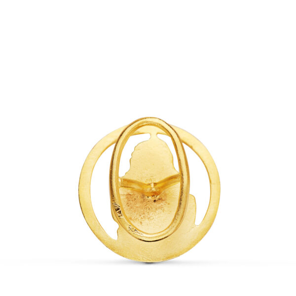 18K MEDALLA ORO AMARILLO VIRGEN DE LA CABEZA SOLAPA BORDE TALLADO 20 MM - Imagen 2
