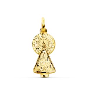 18K VIRGEN DEL PILAR SILUETA TALLADA 16 MM