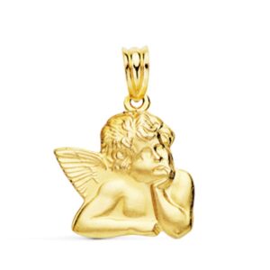 18K COLGANTE ANGELITO BURLON SILUETA. 20 X 17 MM.