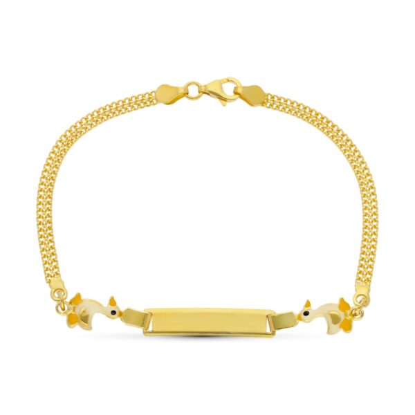 18K ESCLAVA ORO AMARILLO PATITOS 16 CM