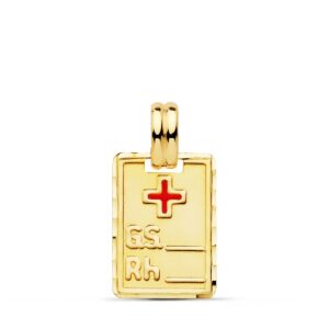 9K COLGANTE PLACA ORO AMARILLO RH. 20X14 MM