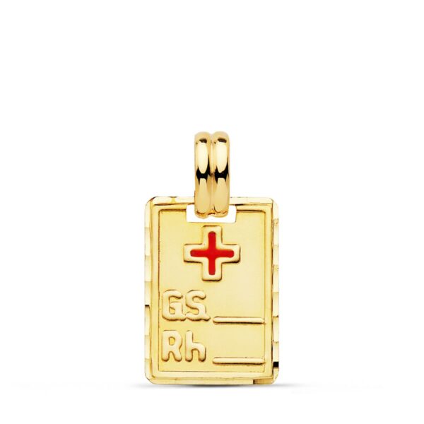 9K COLGANTE PLACA ORO AMARILLO RH. 20X14 MM