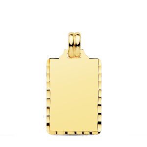 18K CHAPA LISA ALTO BRILLO TALLADA 24X14 MM