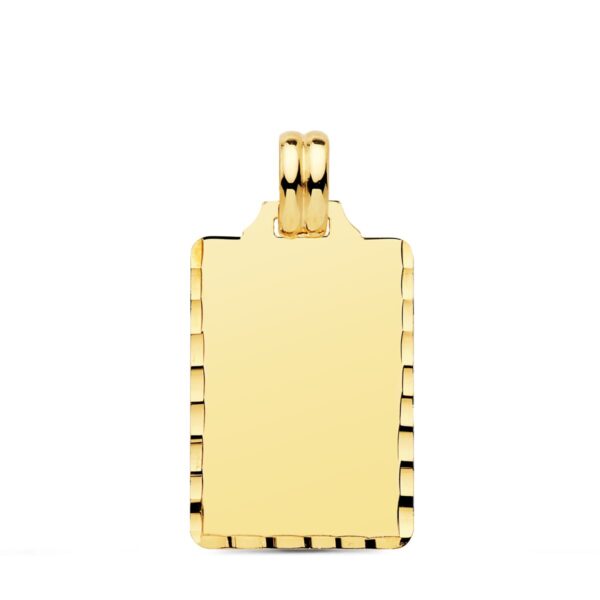 18K CHAPA LISA ALTO BRILLO TALLADA 24X14 MM