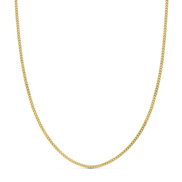 18K CADENA ORO AMARILLO BARBADA HUECA 50 CM ANCHO 1.5 MM