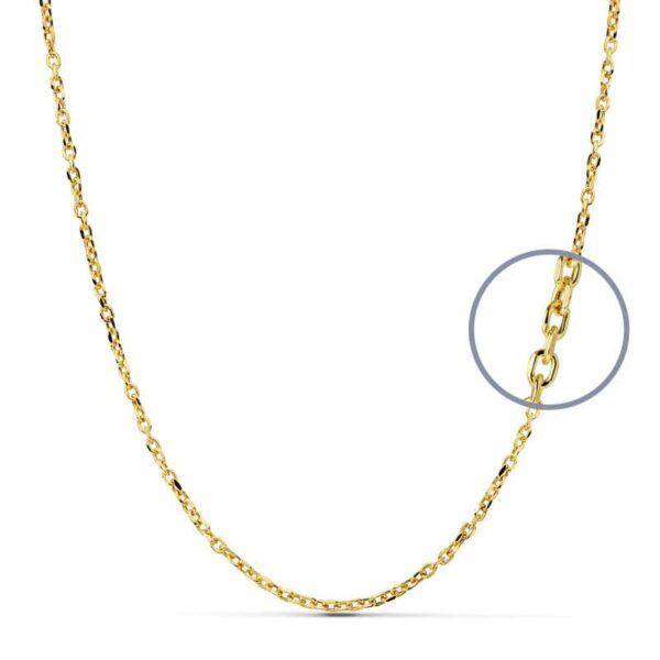 18K CADENA FORZADA 50 CM HUECA 2 MM