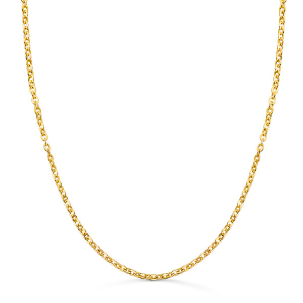 18K CADENA ORO AMARILLO HUECA FORZADA ANCHO: 2MM LARGO: 40 CM
