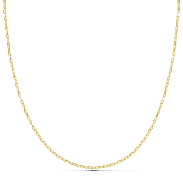 18K CADENA MACIZA DIAMANTADA 45 CM 1.5 MM