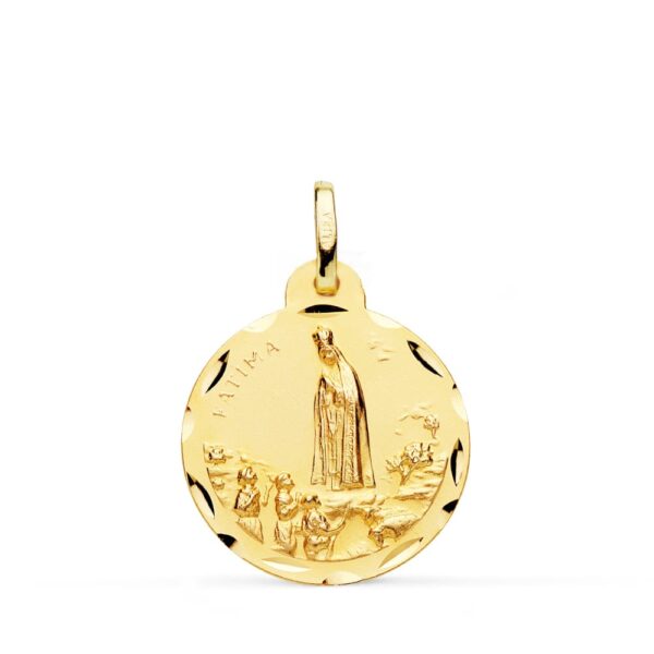 18K MEDALLA VIRGEN DE FATIMA TALLADA 20 MM