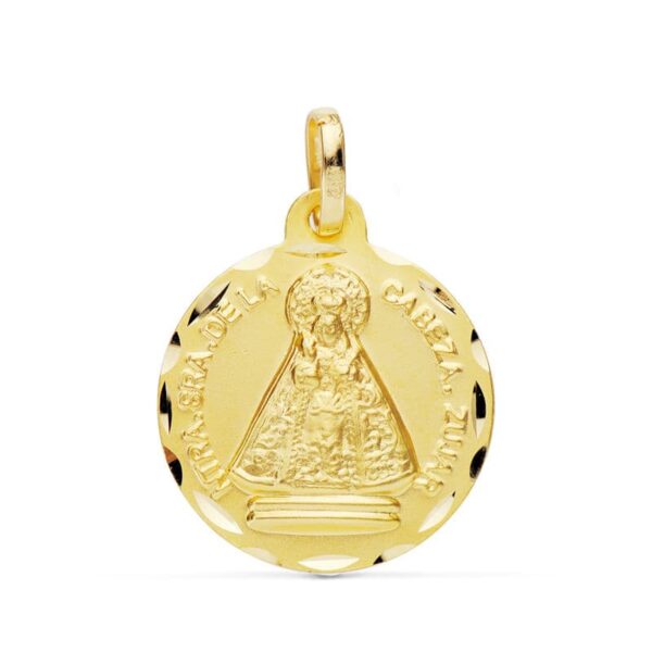 18K MEDALLA VIRGEN DE LA CABEZA DE ZUJAR 18 MM