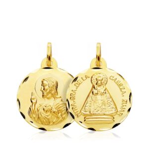 18K ESCAPULARIO CORAZON DE JESUS VIRGEN DE ZUJAR 18 MM