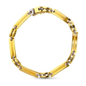 18K PULSERA ORO BICOLOR MOTIVOS HUECOS ANCHO: 5MM. LARGO: 20,5 CM.