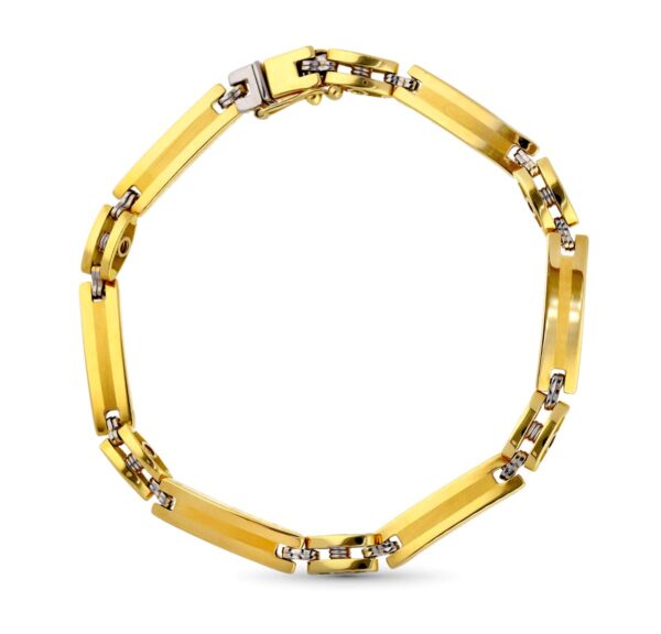 18K PULSERA ORO BICOLOR MOTIVOS HUECOS ANCHO: 5MM. LARGO: 20,5 CM.