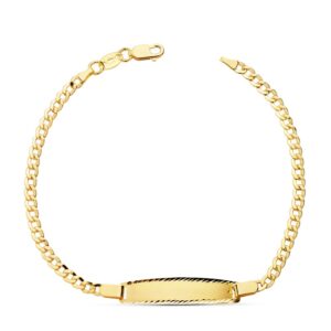 18K ESCLAVA HUECA BARBADA 17 CM