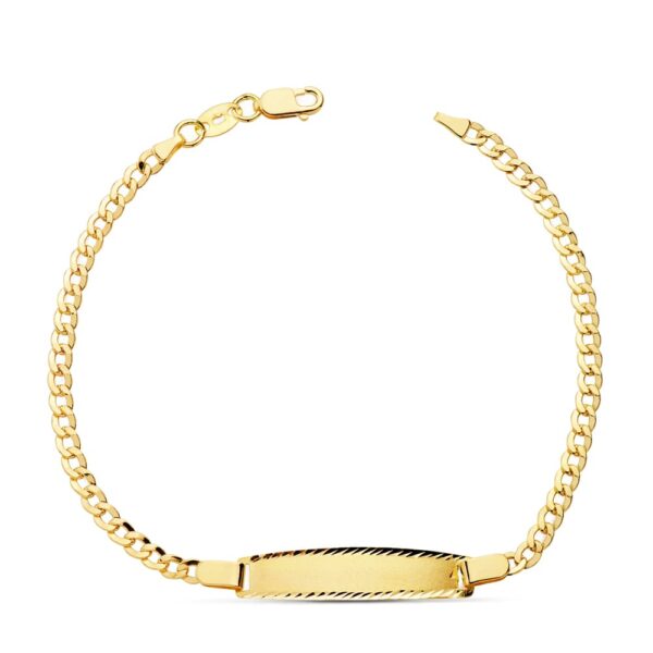 18K ESCLAVA HUECA BARBADA 17 CM