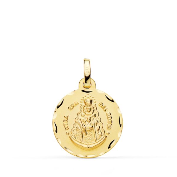 18K MEDALLA VIRGEN DEL ROCIO TALLADA 18 MM
