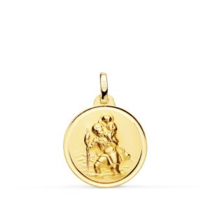 18K MEDALLA SAN CRISTOBAL BISEL 18 MM