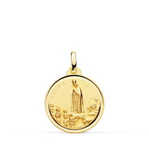 18K MEDALLA VIRGEN DE FATIMA BISEL 18 MM