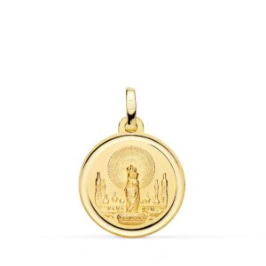18K MEDALLA VIRGEN DEL PILAR 18 MM