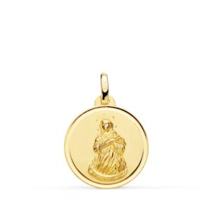 18K MEDALLA VIRGEN INMACULADA 18 MM BISEL