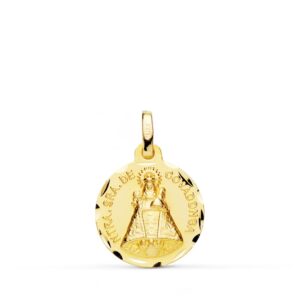 9K MEDALLA DE LA VIRGEN DE COVADONGA 16 MM TALLADA