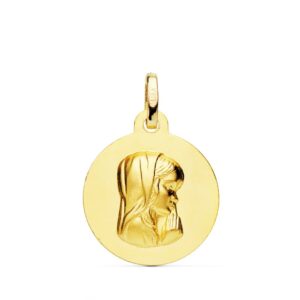 18K MEDALLA VIRGEN NIÑA MATIZADA 16 MM