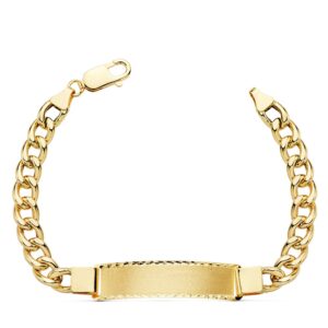 18K PULSERA ESCLAVA ORO AMARILLO BARBADA HUECA ANCHO: 7MM. LARGO: 21,5 CM. CHAPA: 42X10MM