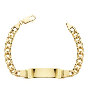 18K PULSERA ESCLAVA ORO AMARILLO BARBADA HUECA ANCHO: 7MM. LARGO: 21,5 CM. CHAPA: 42X10MM
